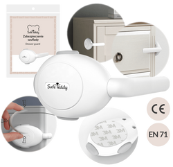 Zabezpieczenie blokada szafek szuflad samoprzylepne mebli klej 3M SafeTeddy