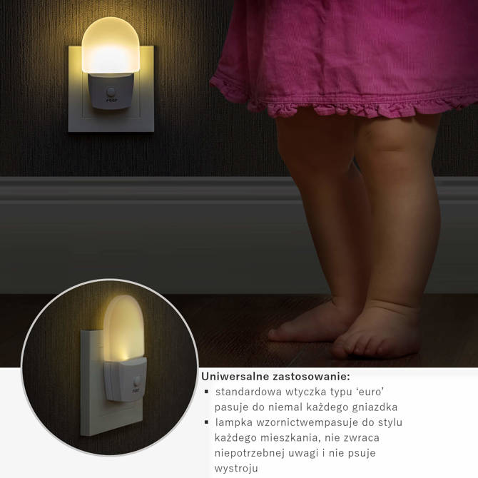 Lampka nocna LED do kontaktu przycisk On/Off  REER